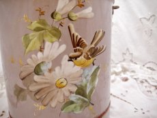 画像3: 藤色の鳥と花柄 ホーローバケツ  (3)