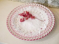 画像2: リュネヴィルK&G 薔薇柄陶器のパニエコンポティエ (2)