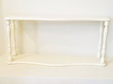 画像2: 木製　２段白い棚 (2)