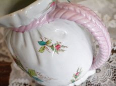 画像8: リュネヴィル　ピンクの薔薇つぼみ柄　陶器のピシェ (8)