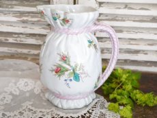 画像2: リュネヴィル　ピンクの薔薇つぼみ柄　陶器のピシェ (2)