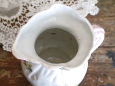 画像9: リュネヴィル　ピンクの薔薇つぼみ柄　陶器のピシェ (9)