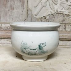 画像2: 小鳥の巣柄コロンとした陶器のパテポット (2)