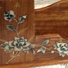 画像6: バラと蝶ラデン細工の木製ペンスタンドと鉛筆２本セット (6)