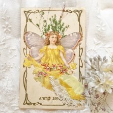 画像1: 蝶の妖精と黄色いボネカード (1)