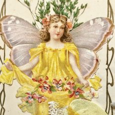 画像2: 蝶の妖精と黄色いボネカード (2)