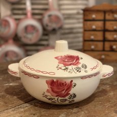 画像1: バドンヴィレー　薔薇柄陶器のスーピエール (1)