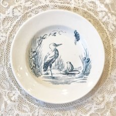 画像1: リュネヴィル　鳥とカエル柄　おままごと小皿 (1)