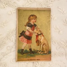 画像4: 少女と犬のクロモスカード　４枚セット (4)