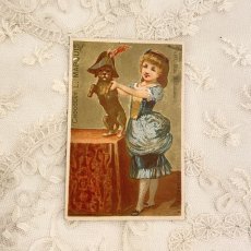 画像6: 少女と犬のクロモスカード　４枚セット (6)