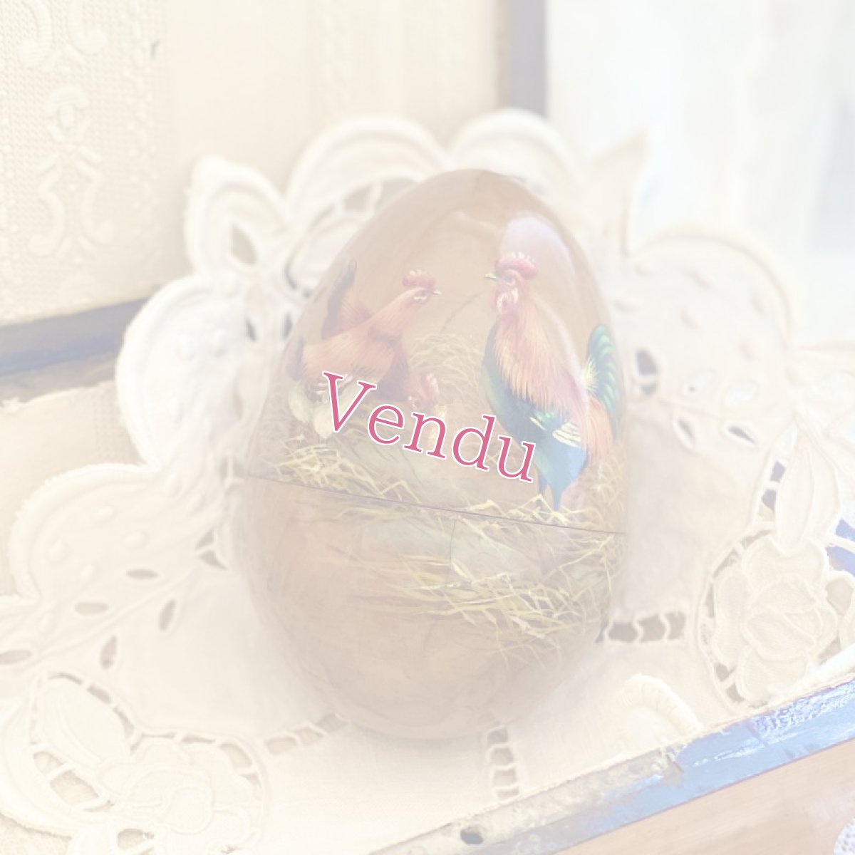 画像1: 通常価格¥7700→¥5390*モシュリンヌ　ニワトリ柄の卵形ケース (1)