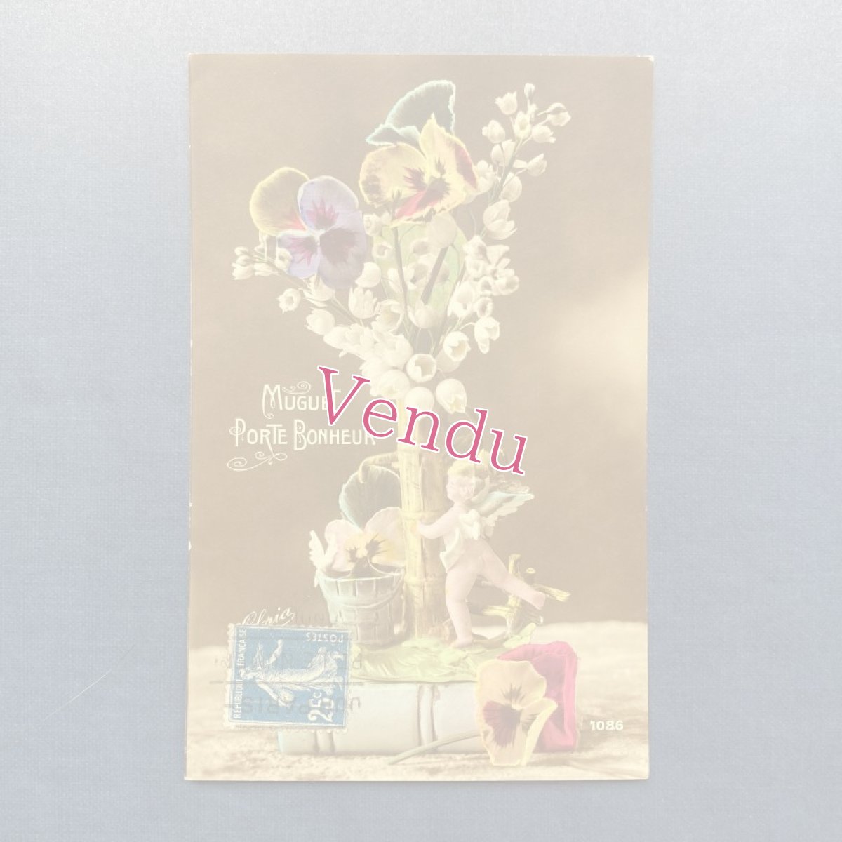 画像1: スズランとパンジーのポストカード (1)