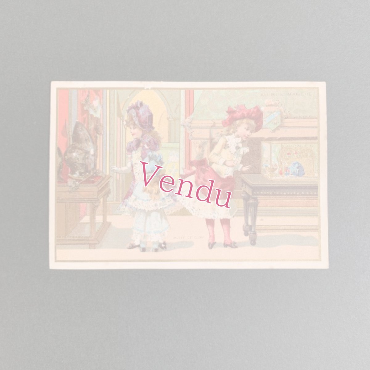 画像1: ボンマルシエトレードカード Musée de Cluny 2人の少女 (1)