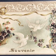画像2: スミレの花籠とハトのポストカード (2)