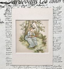 画像1: ケイト・グリーナウェイ　芝生に座る女性　イラスト (1)