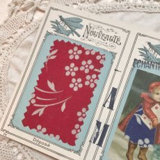 画像3: 赤ずきんのサンプル布カード (赤花柄×青花柄) (3)