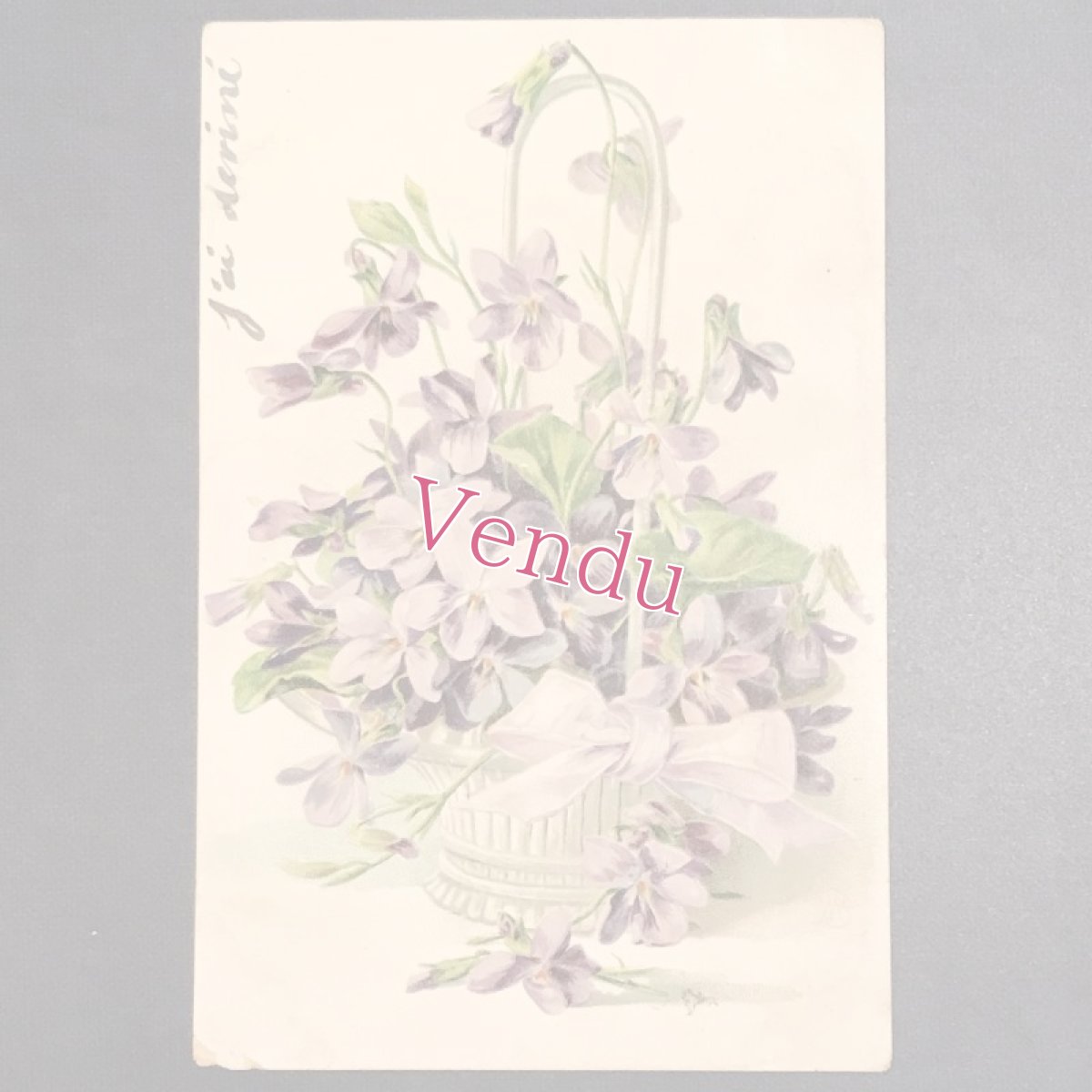 画像1: スミレの花籠 ポストカード (1)