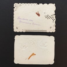 画像2: ハトと忘れな草　カットワークメッセージカード2枚セット (2)
