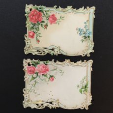 画像1: 薔薇柄のカットワークメッセージカード2枚セット (1)
