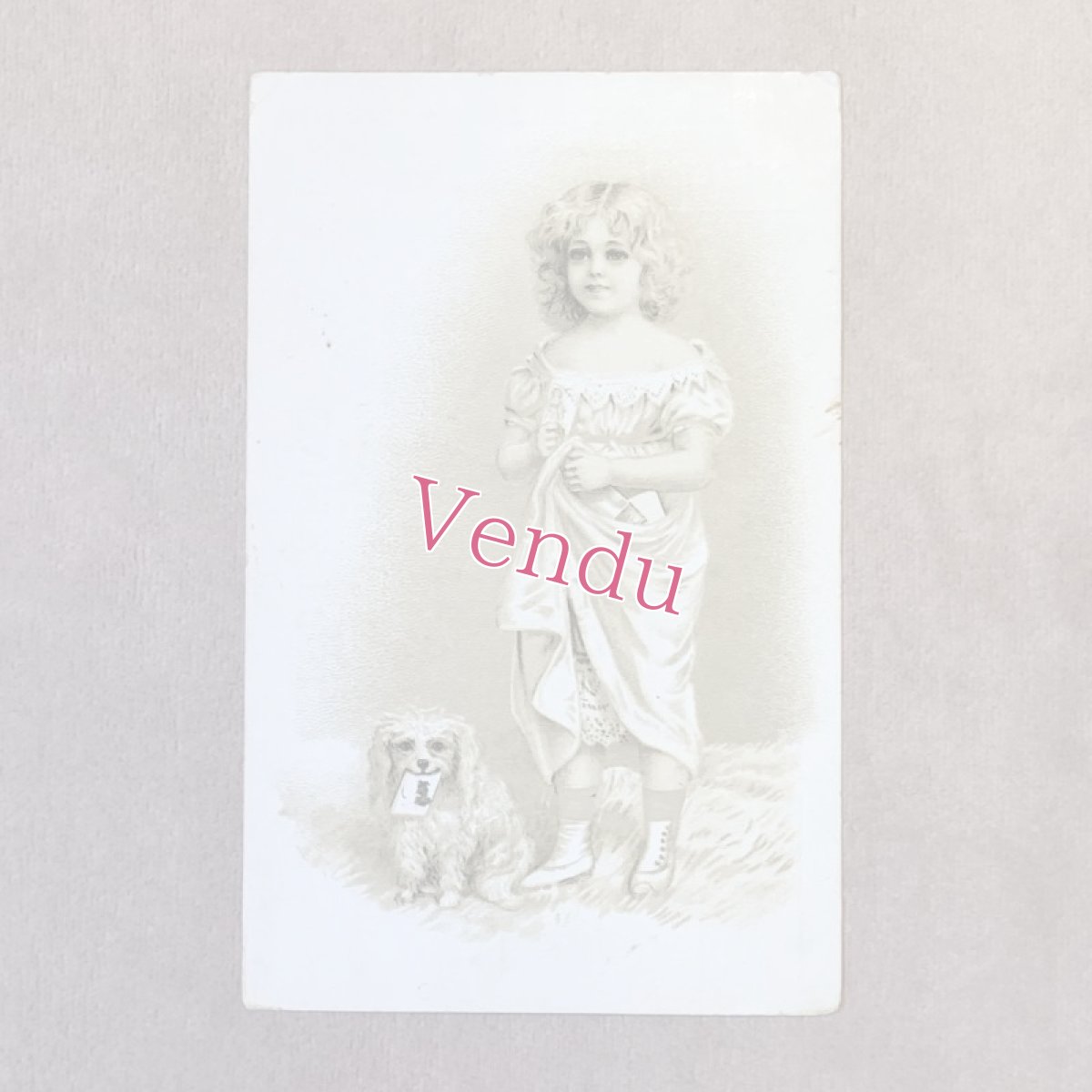 画像1: Vienna 少女と犬のポストカード (1)