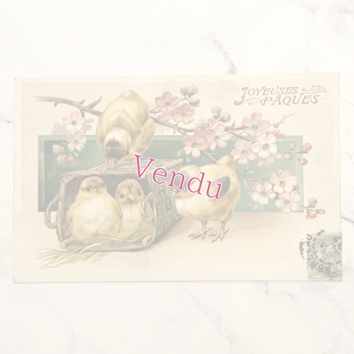 画像1: ひよことお花　イースターポストカード (1)