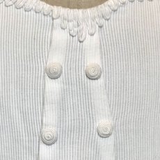 画像7: コットンピケのコード刺繍ベビードレス (7)