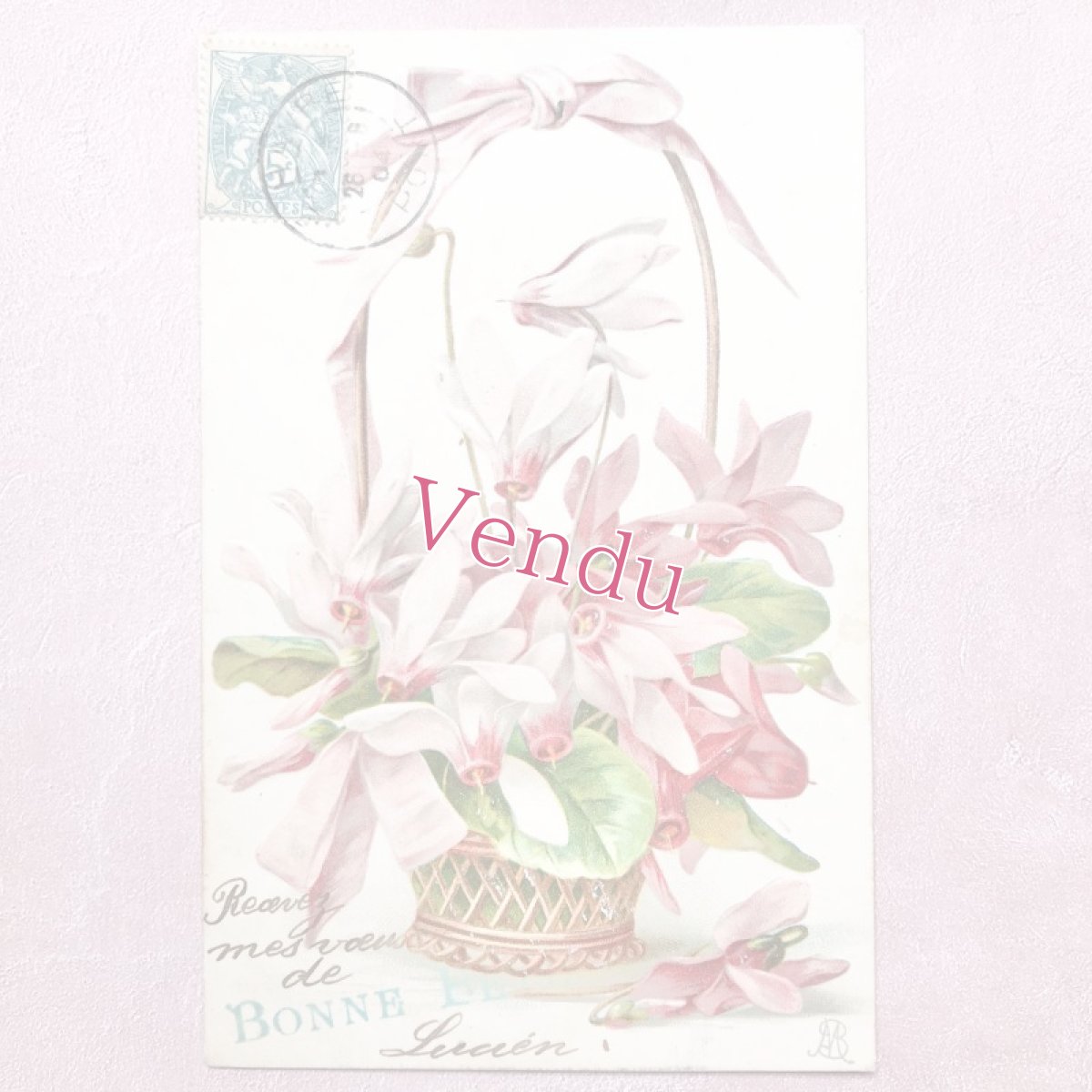 画像1: 春の妖精エリスロニウムの花かごポストカード (1)