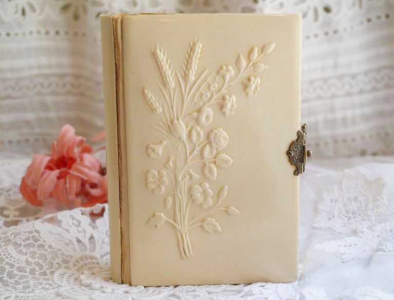 フランスアンティーク祈祷書、聖書、ミセル、セルロイド