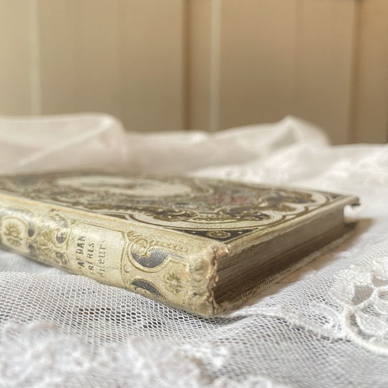 白地にゴールド箔押し 優しいお色味の小さな古書 - Torico-lore